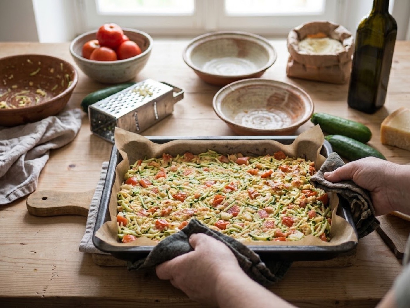 Pizza sarda con zucchine, passaggio 8