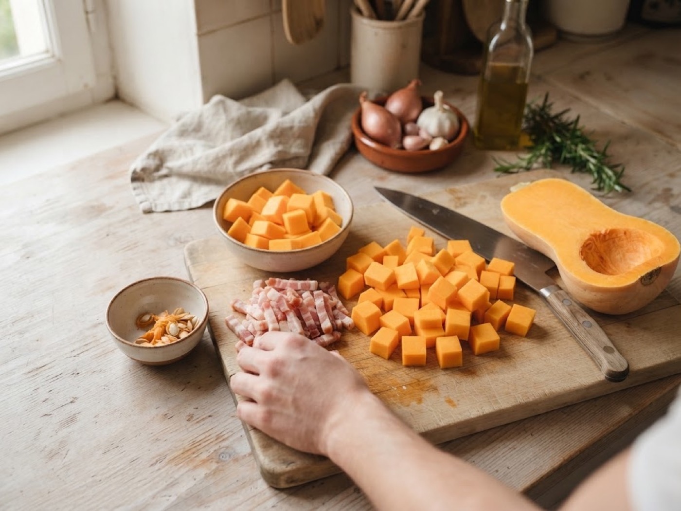 Pasta con la zucca, passaggio 2