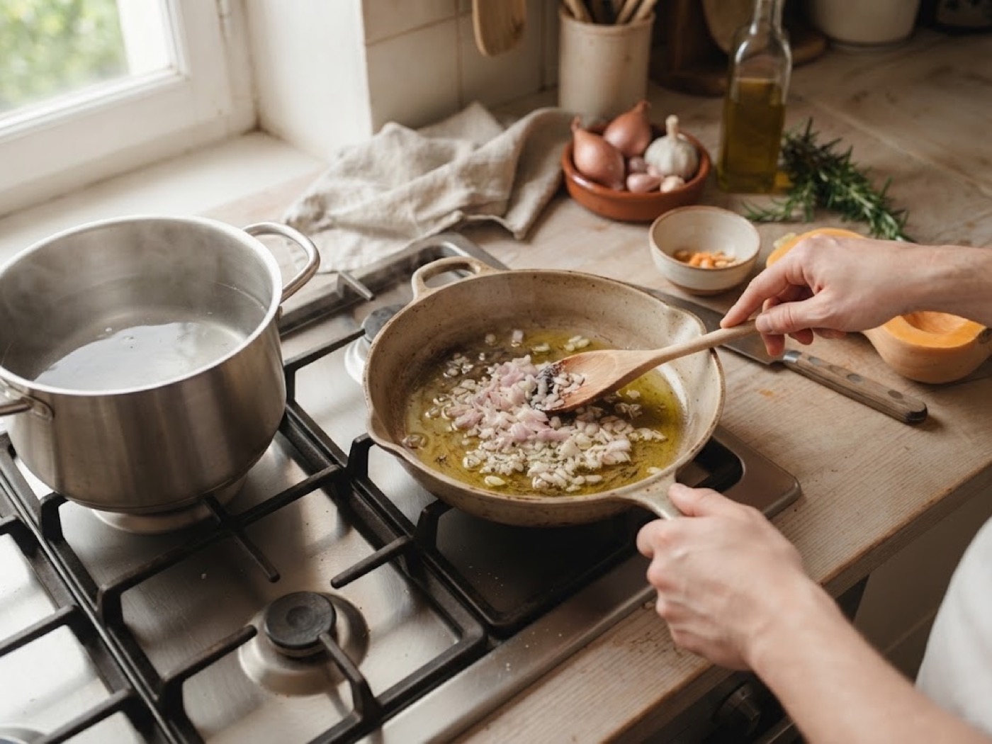 Pasta con la zucca, passaggio 3