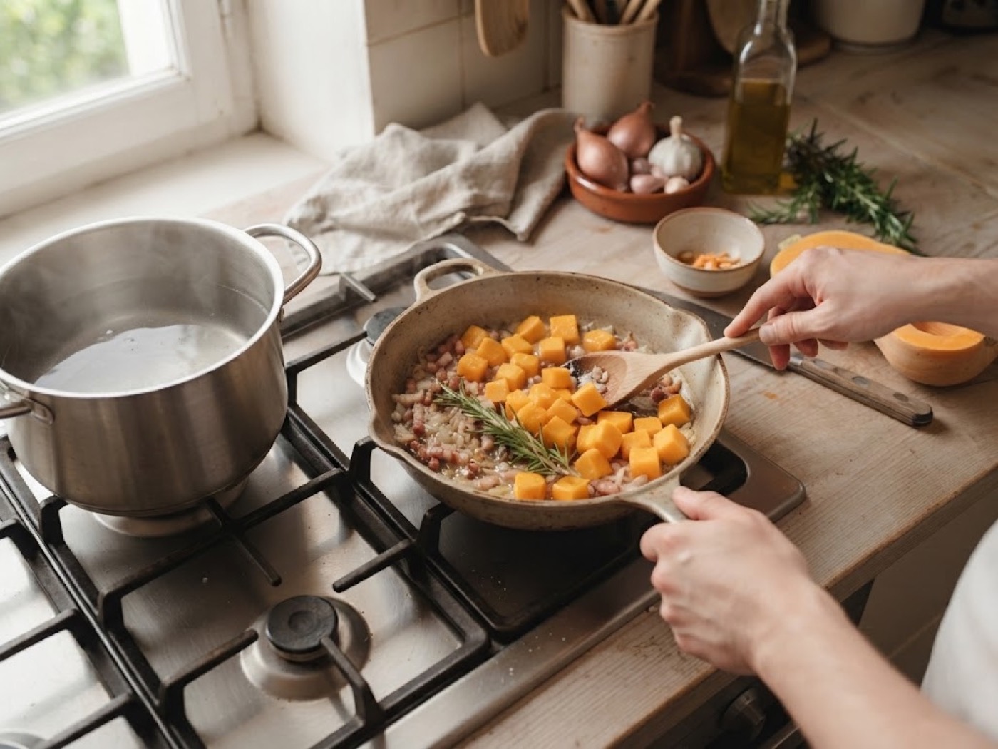 Pasta con la zucca, passaggio 4