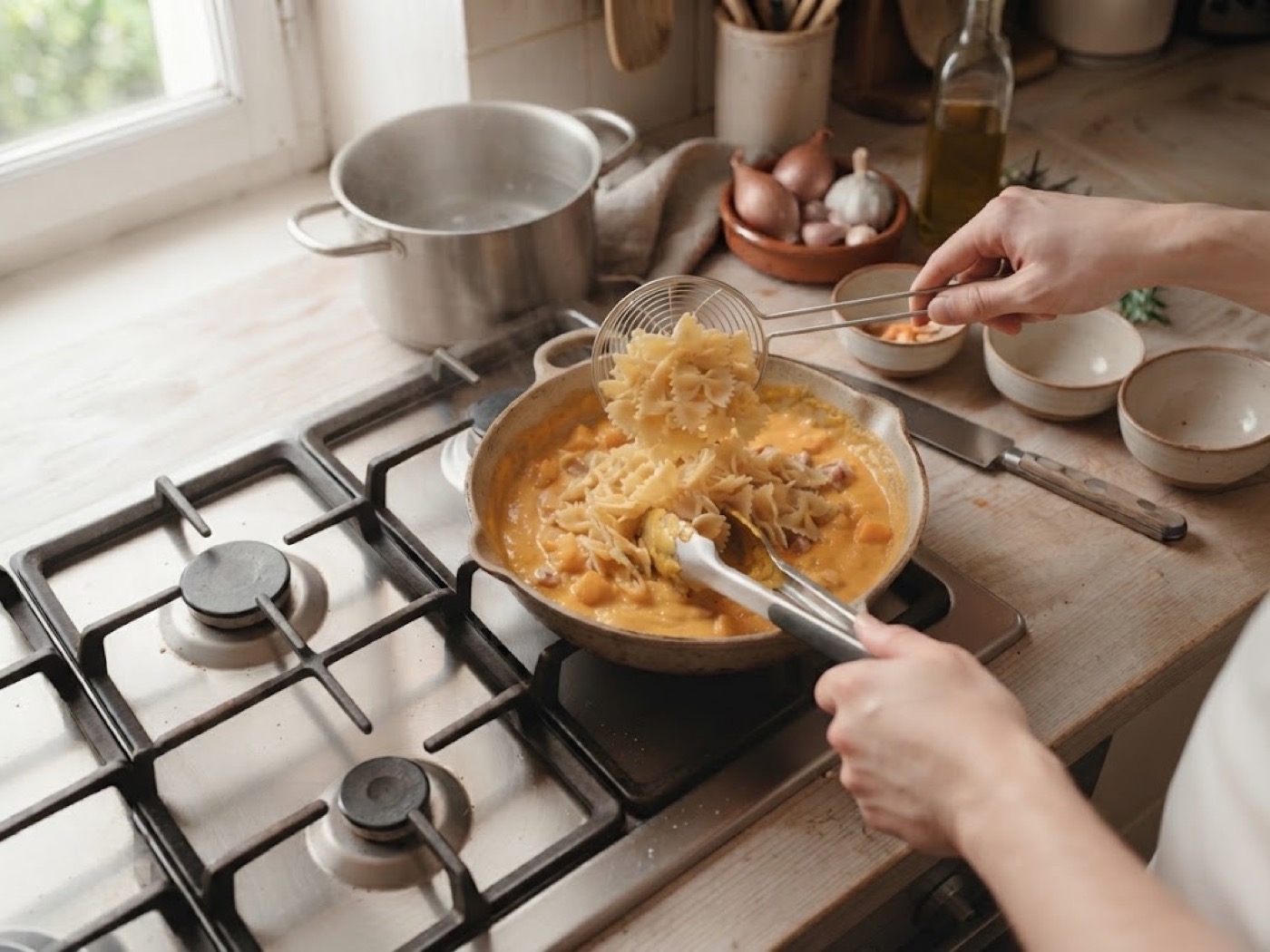 Pasta con la zucca, passaggio 8