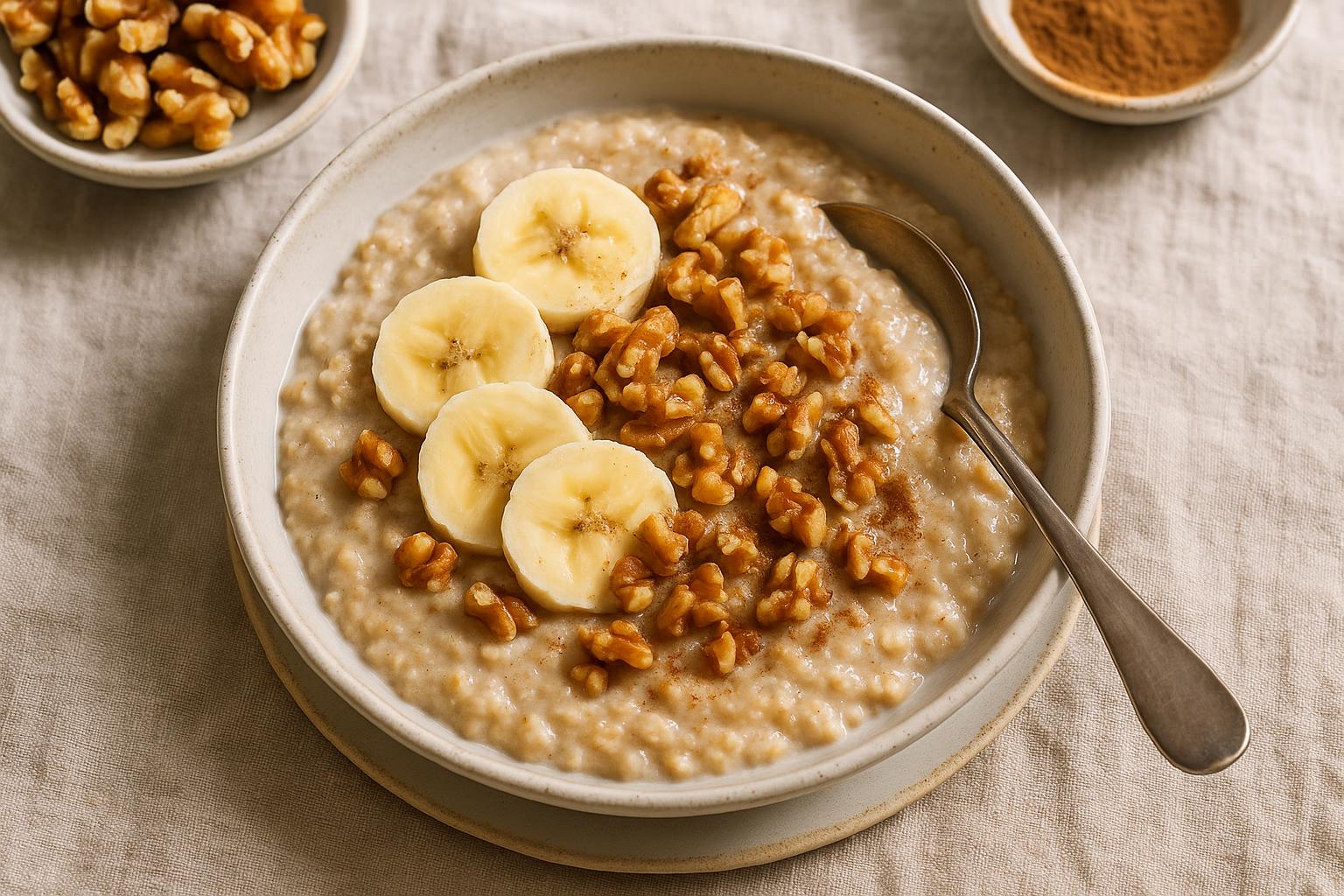 Porridge banana e noci