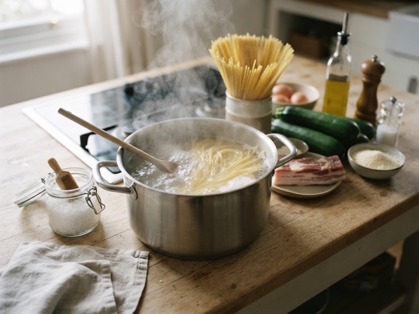 Carbonara di zucchine, passaggio 1