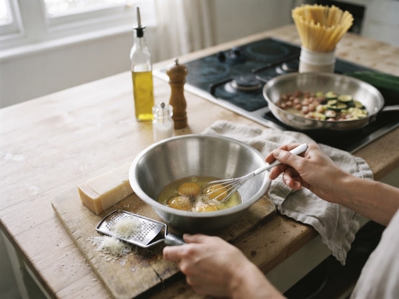 Carbonara di zucchine, passaggio 2