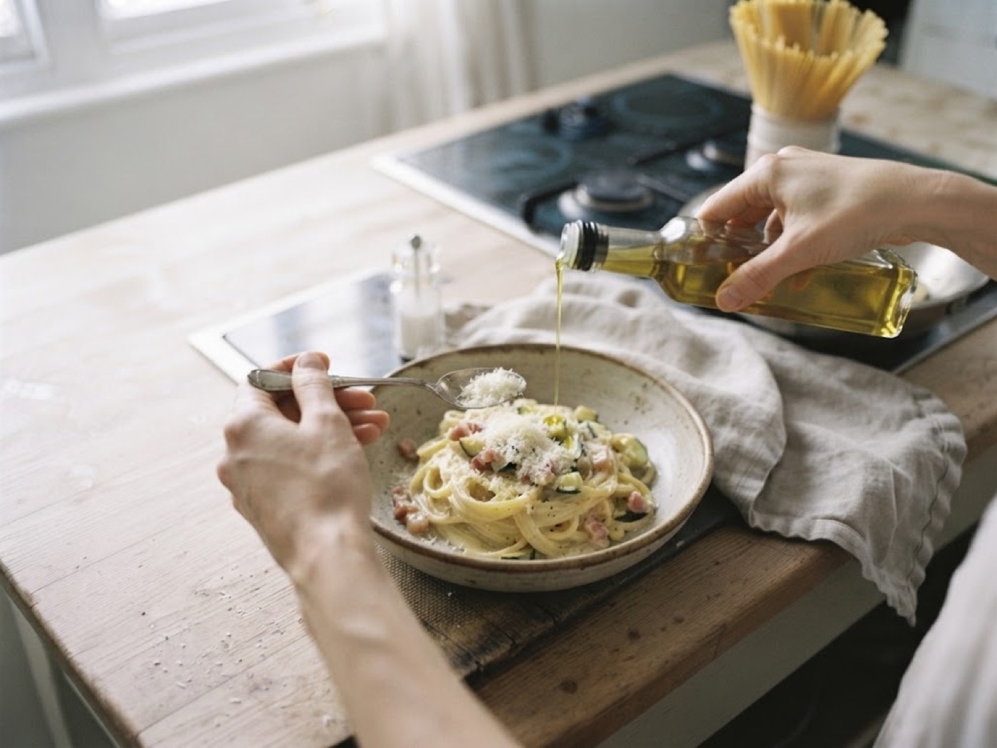 Carbonara di zucchine, passaggio 5