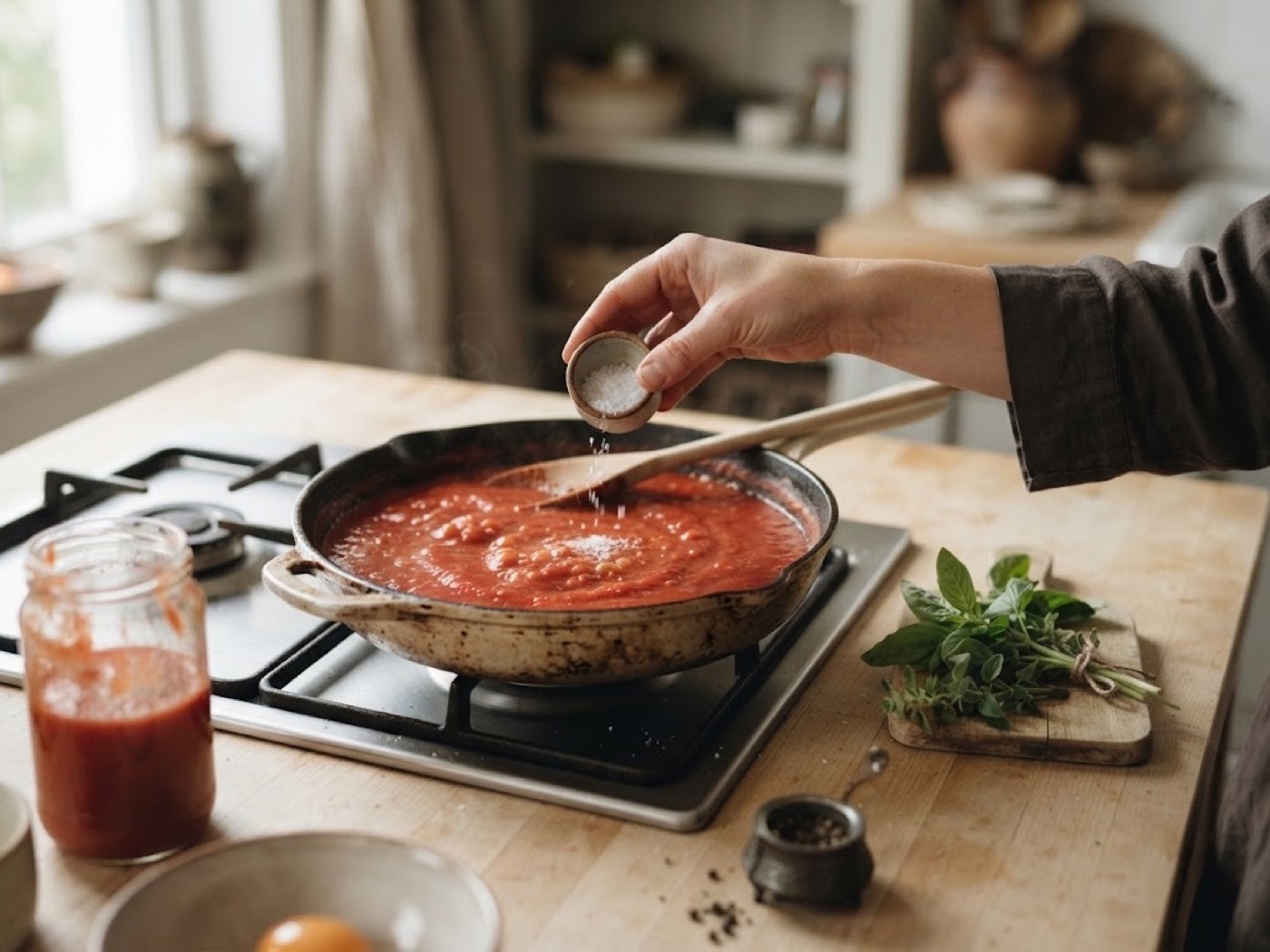 Uova al Pomodoro, passaggio 1