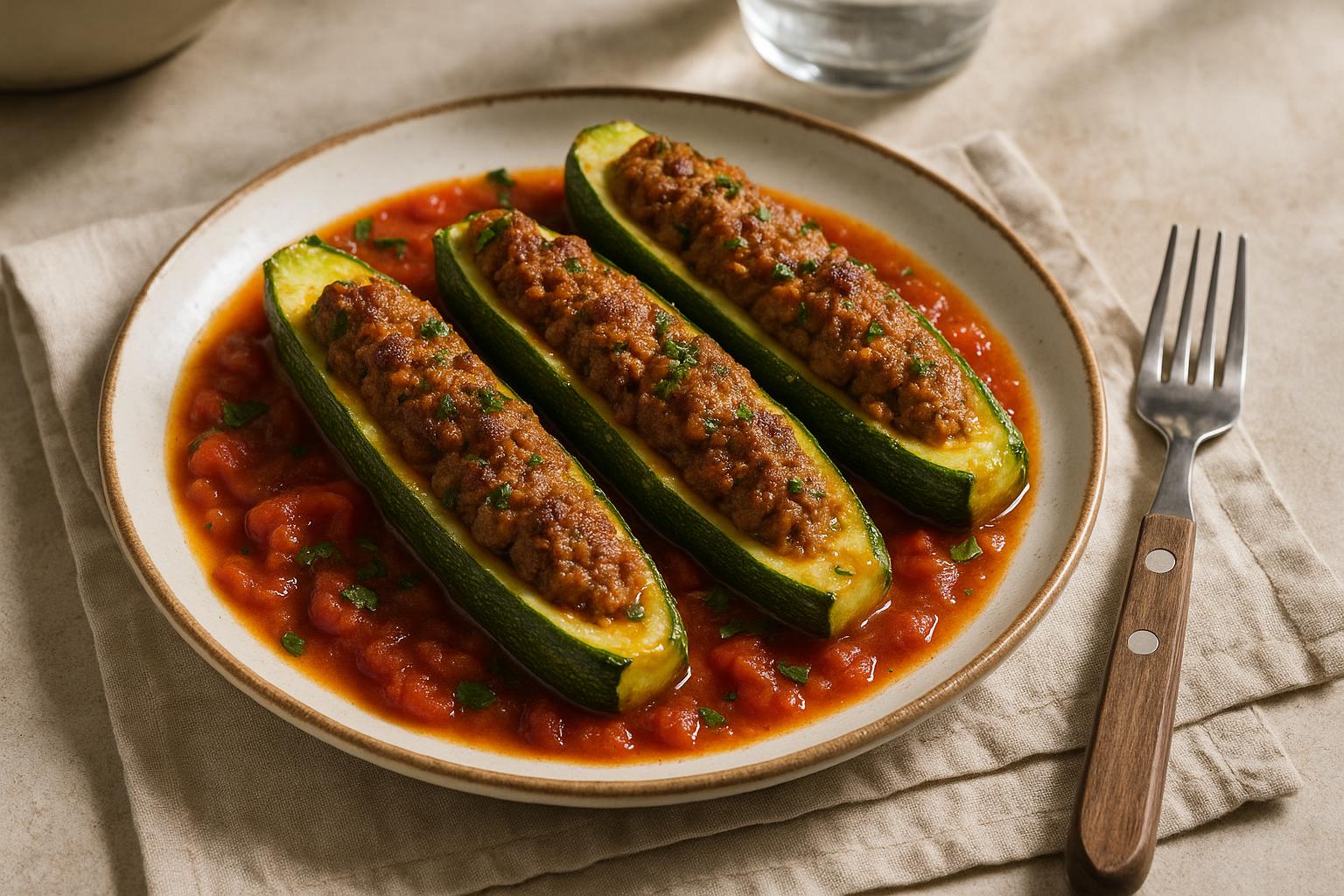Zucchine ripiene di carne
