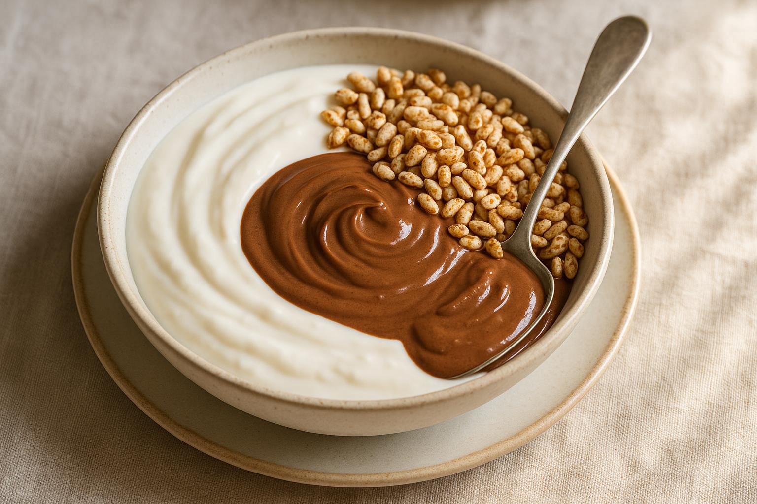 Porridge crema al cacao e farro soffiato