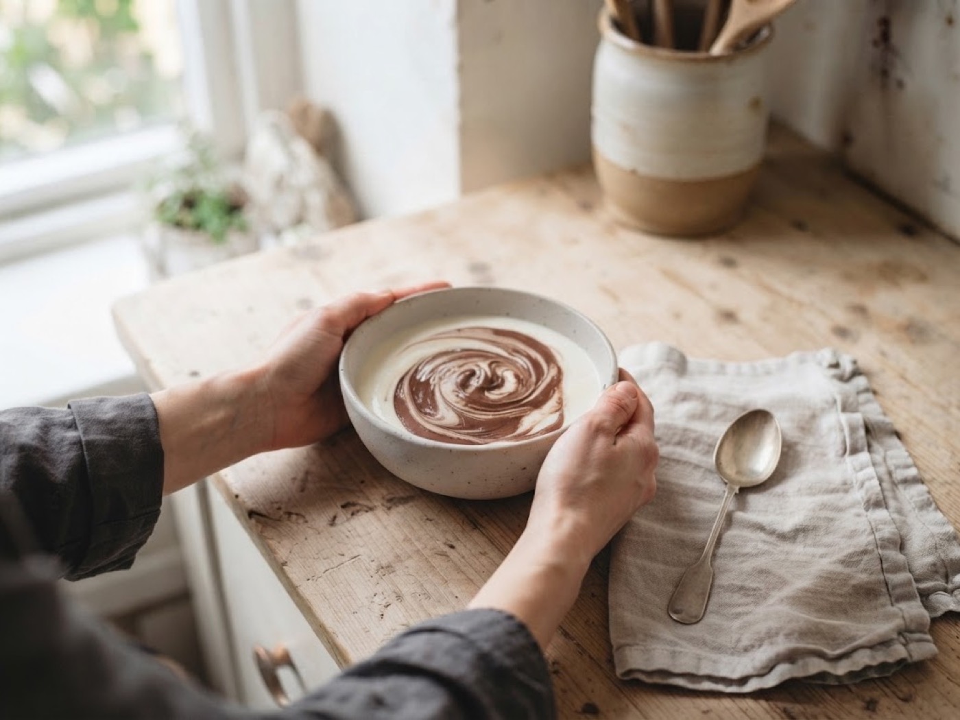 Porridge crema al cacao e farro soffiato, passaggio 4