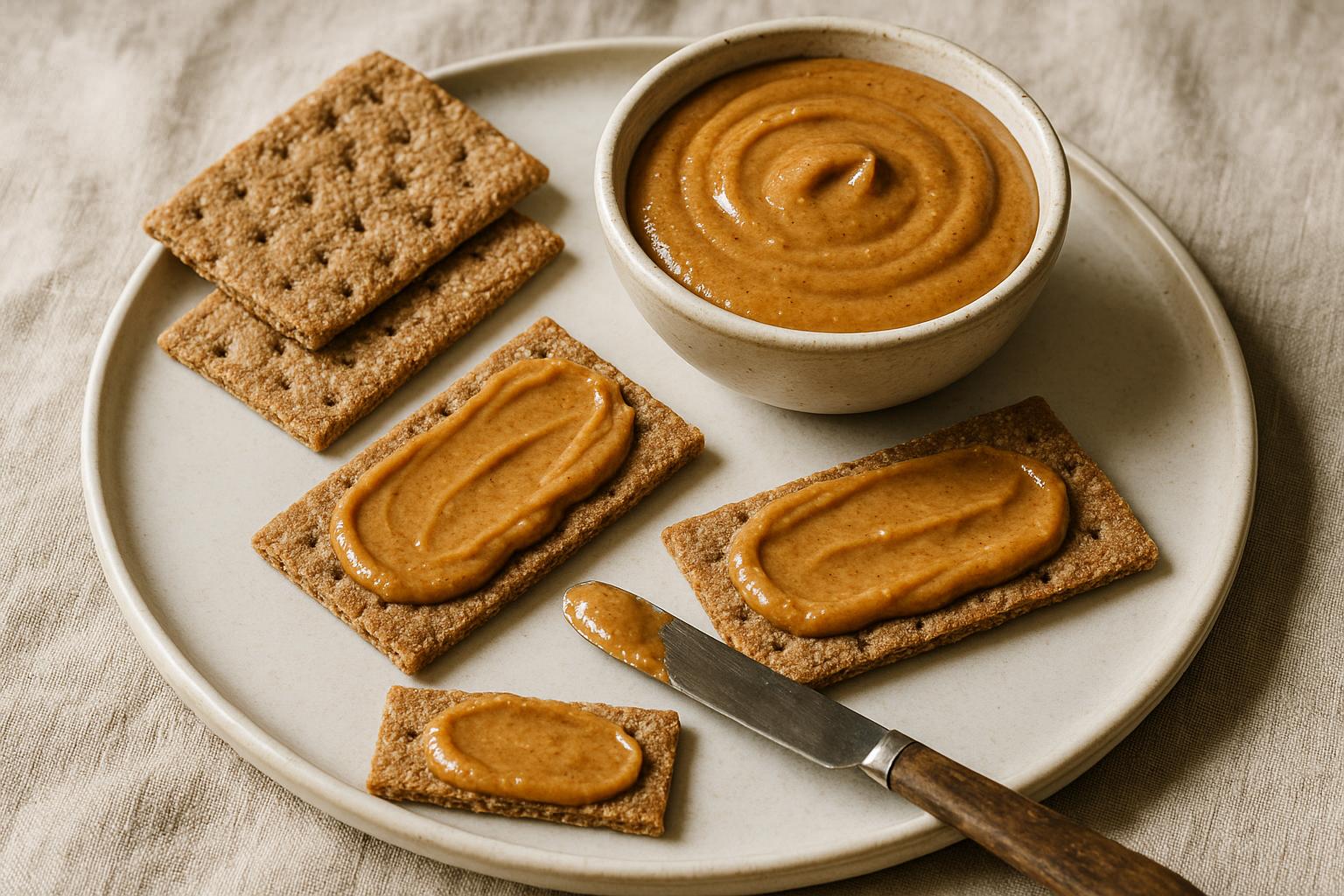 Burro di mandorle e crackers