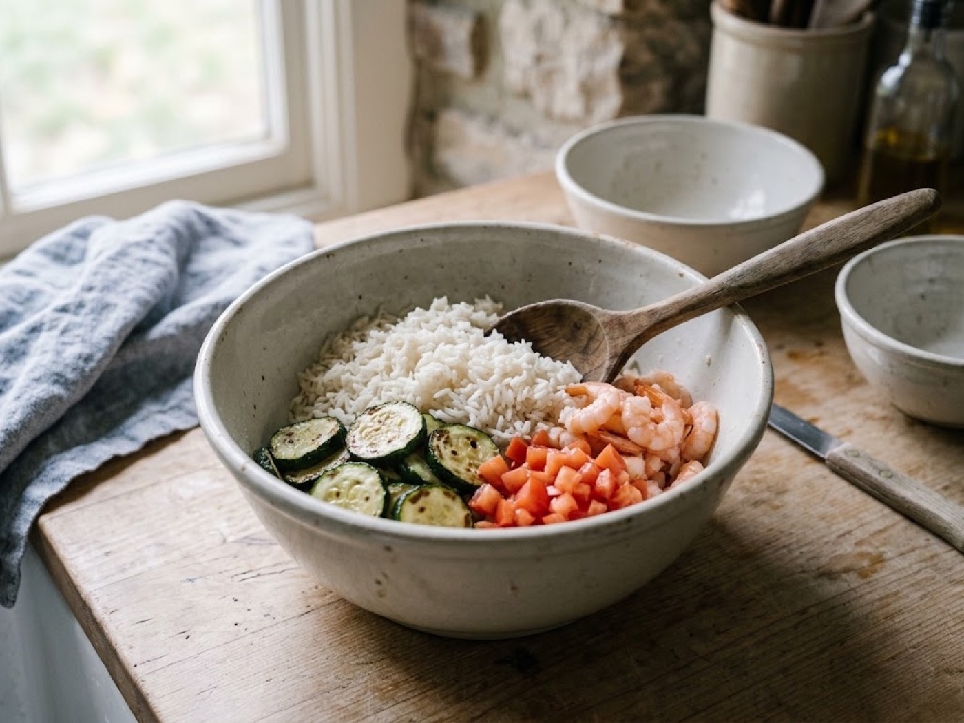 Insalata di riso basmati gamberi e zucchine, passaggio 5