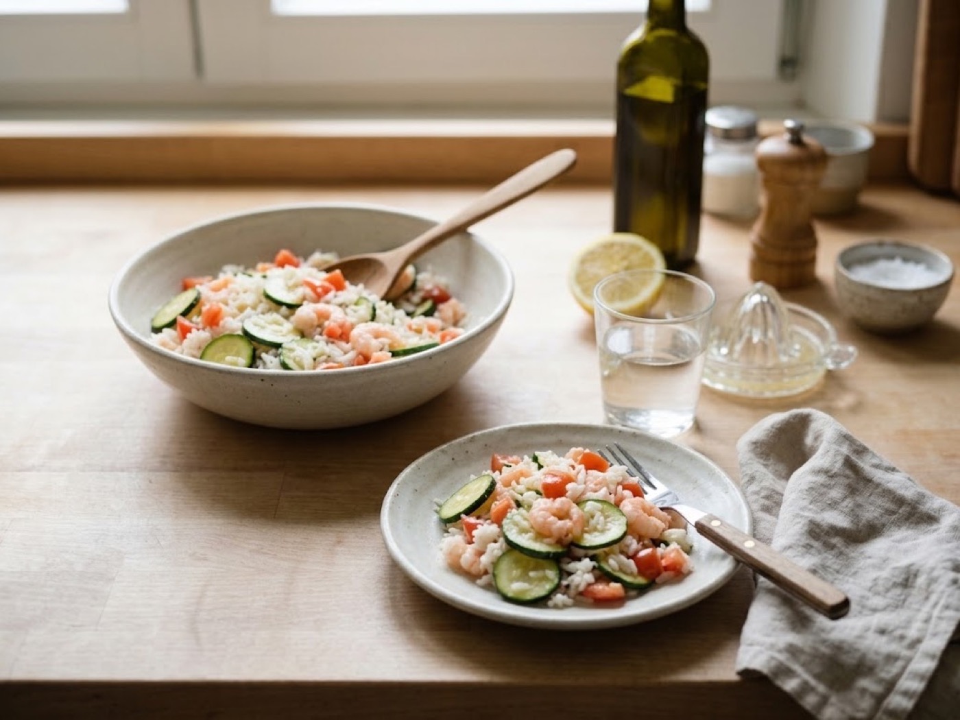 Insalata di riso basmati gamberi e zucchine, passaggio 8