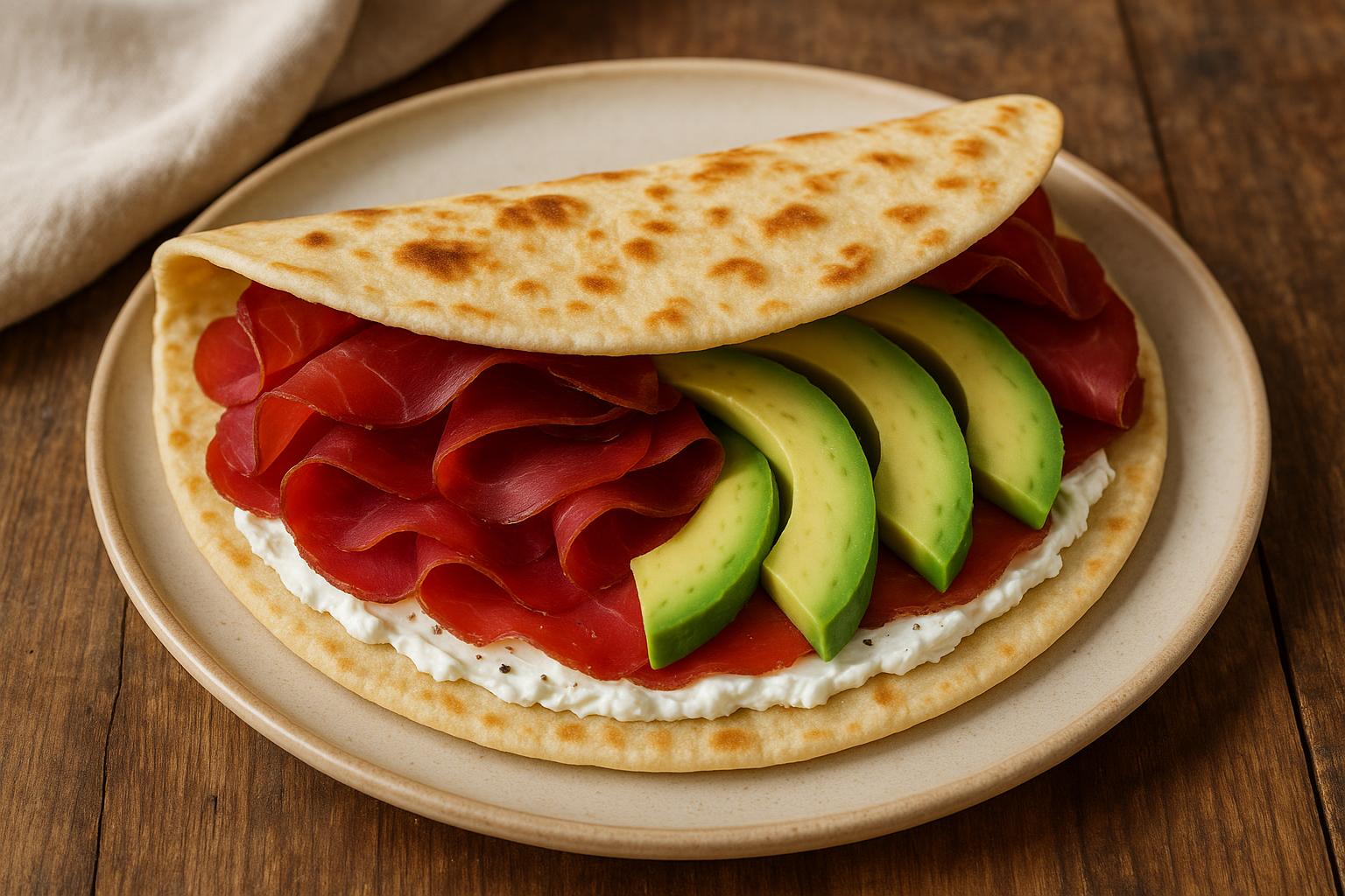 Piadina Bresaola Avocado Robiola