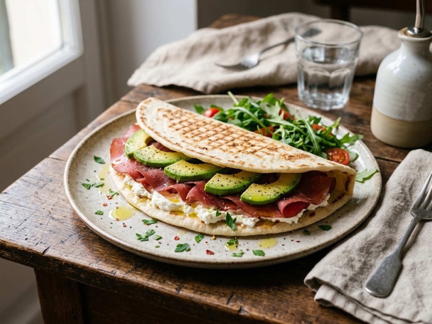 Piadina Bresaola Avocado Robiola