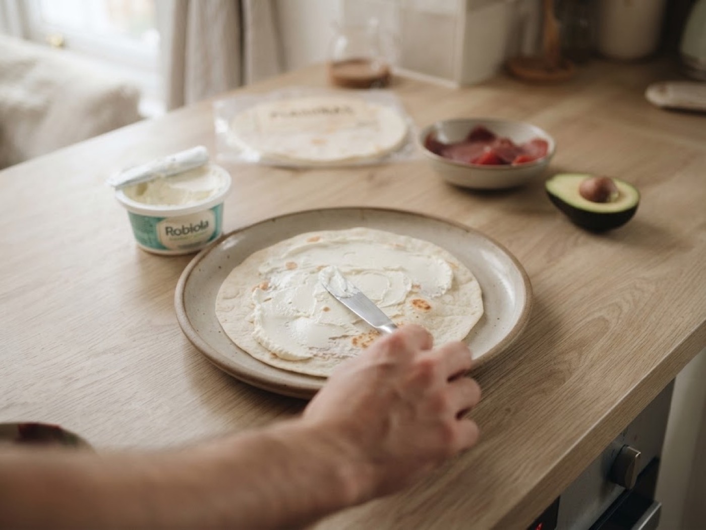 Piadina Bresaola Avocado Robiola, passaggio 2