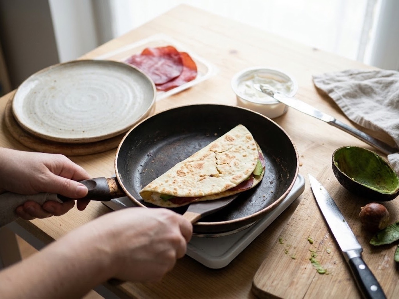 Piadina Bresaola Avocado Robiola, passaggio 6