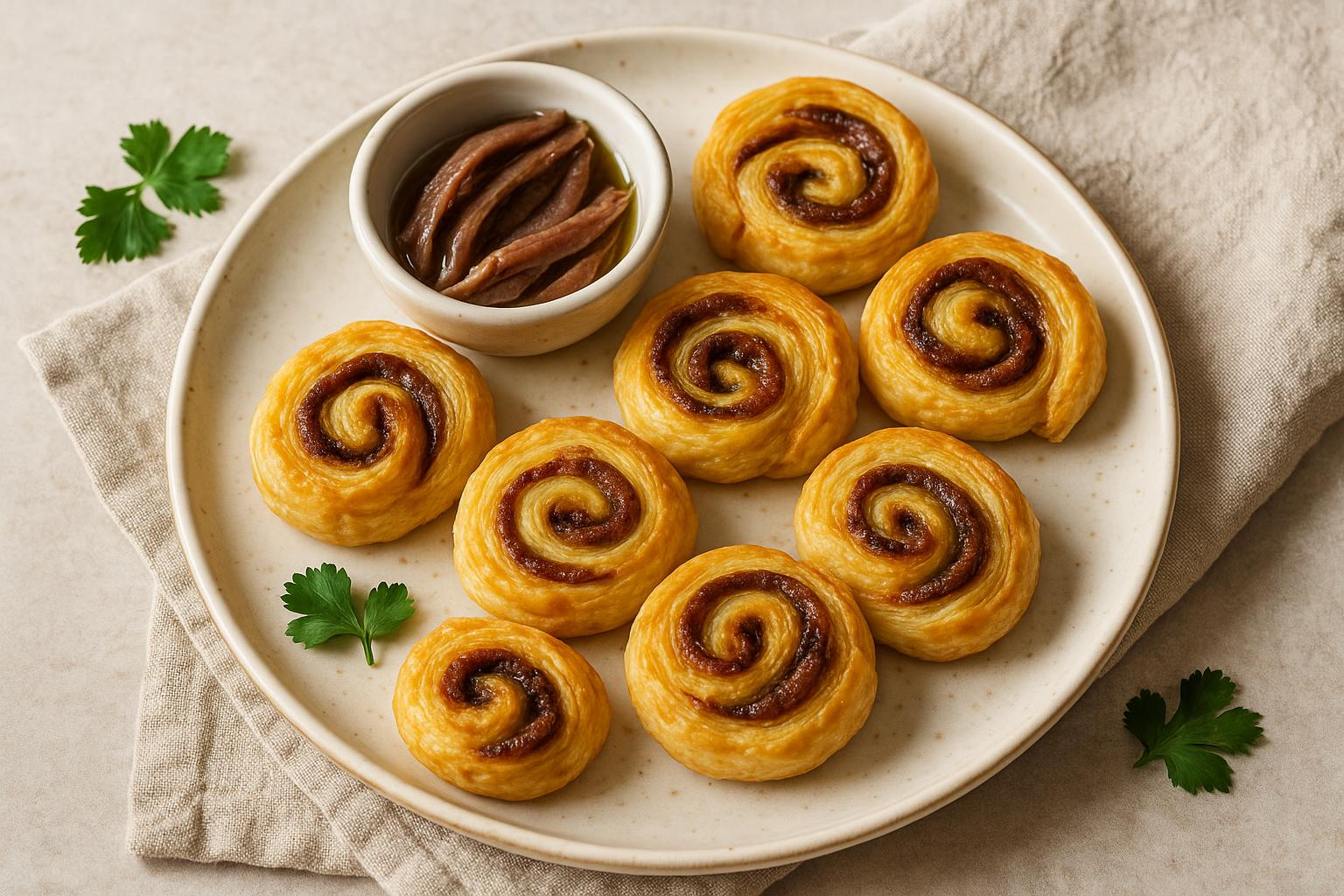Rustici di sfoglia con le alici