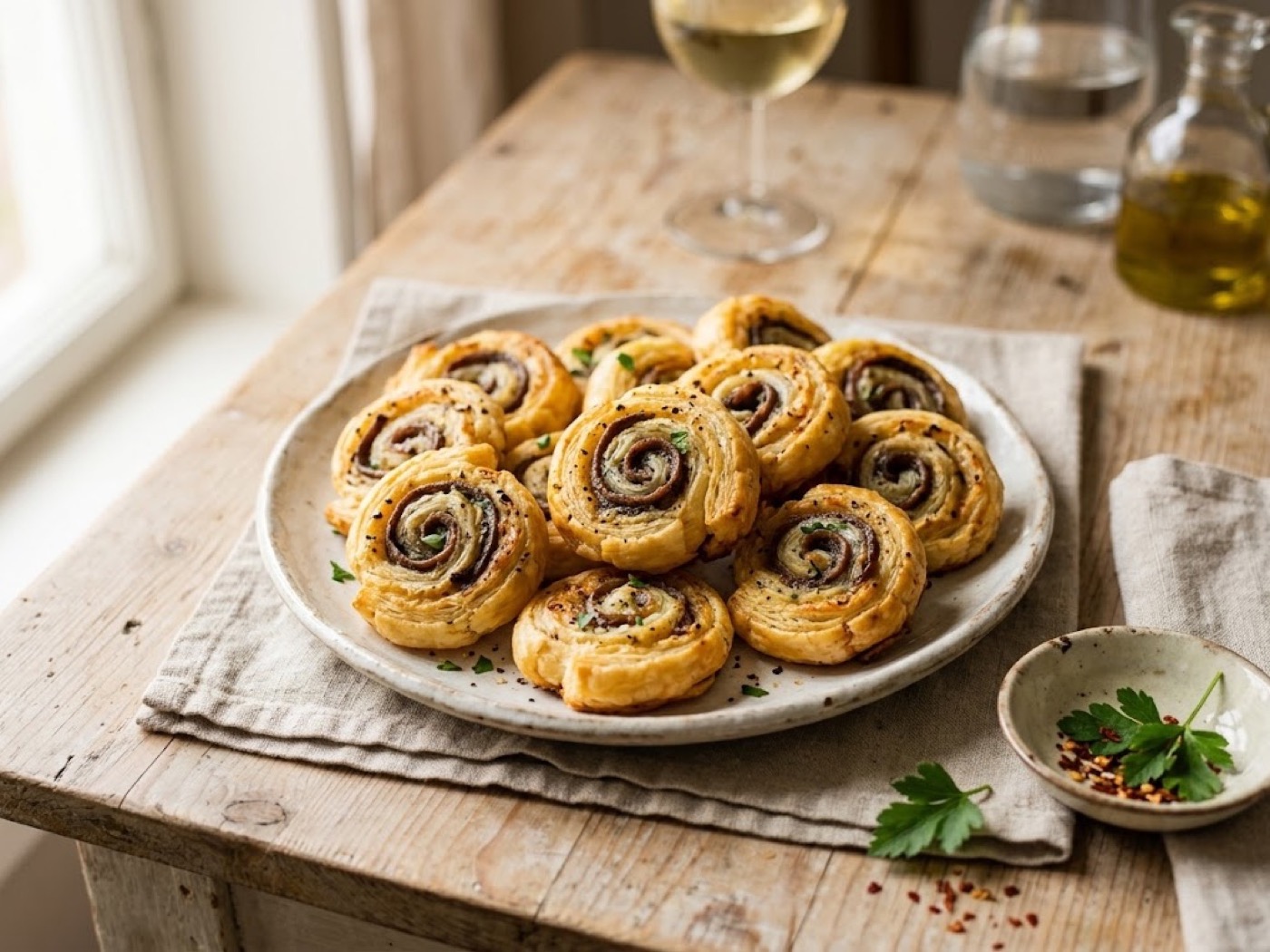 Rustici di sfoglia con le alici