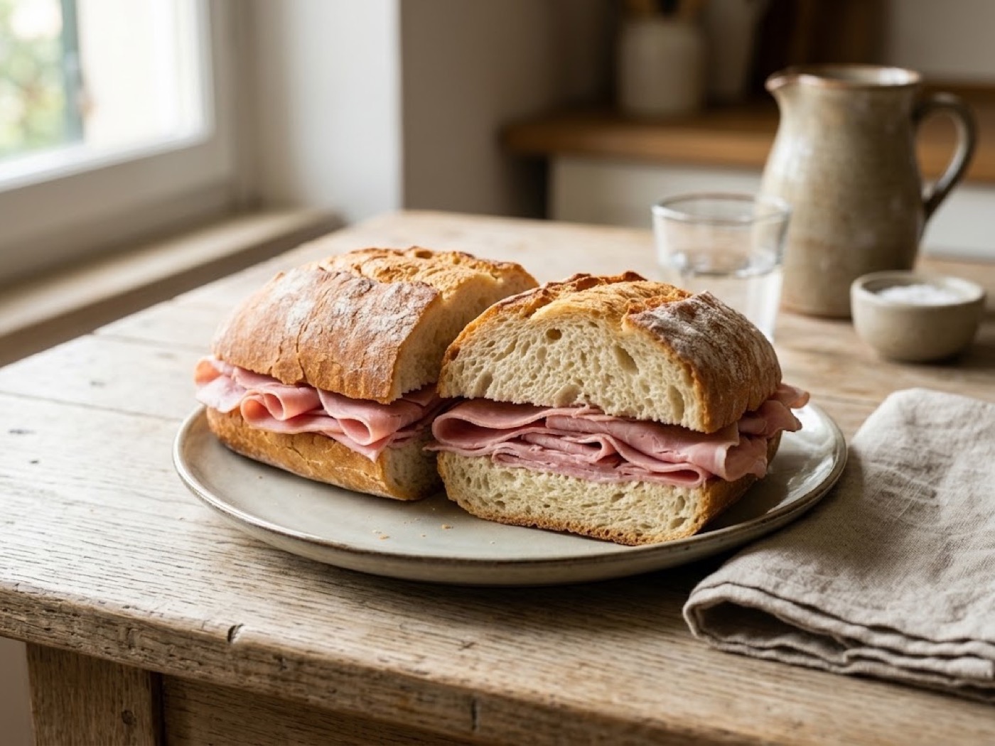 Pane e prosciutto cotto