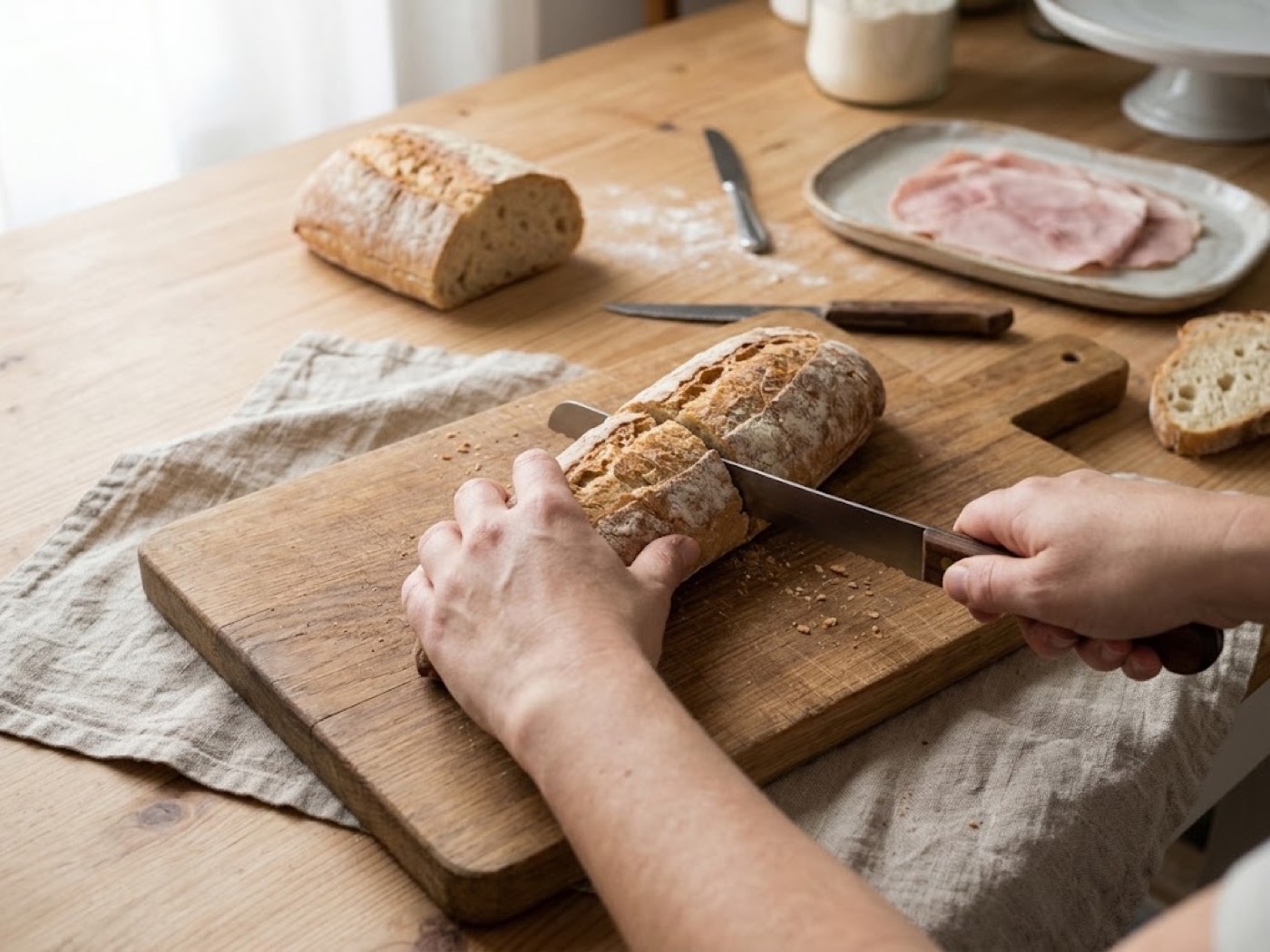 Pane e prosciutto cotto, passaggio 1