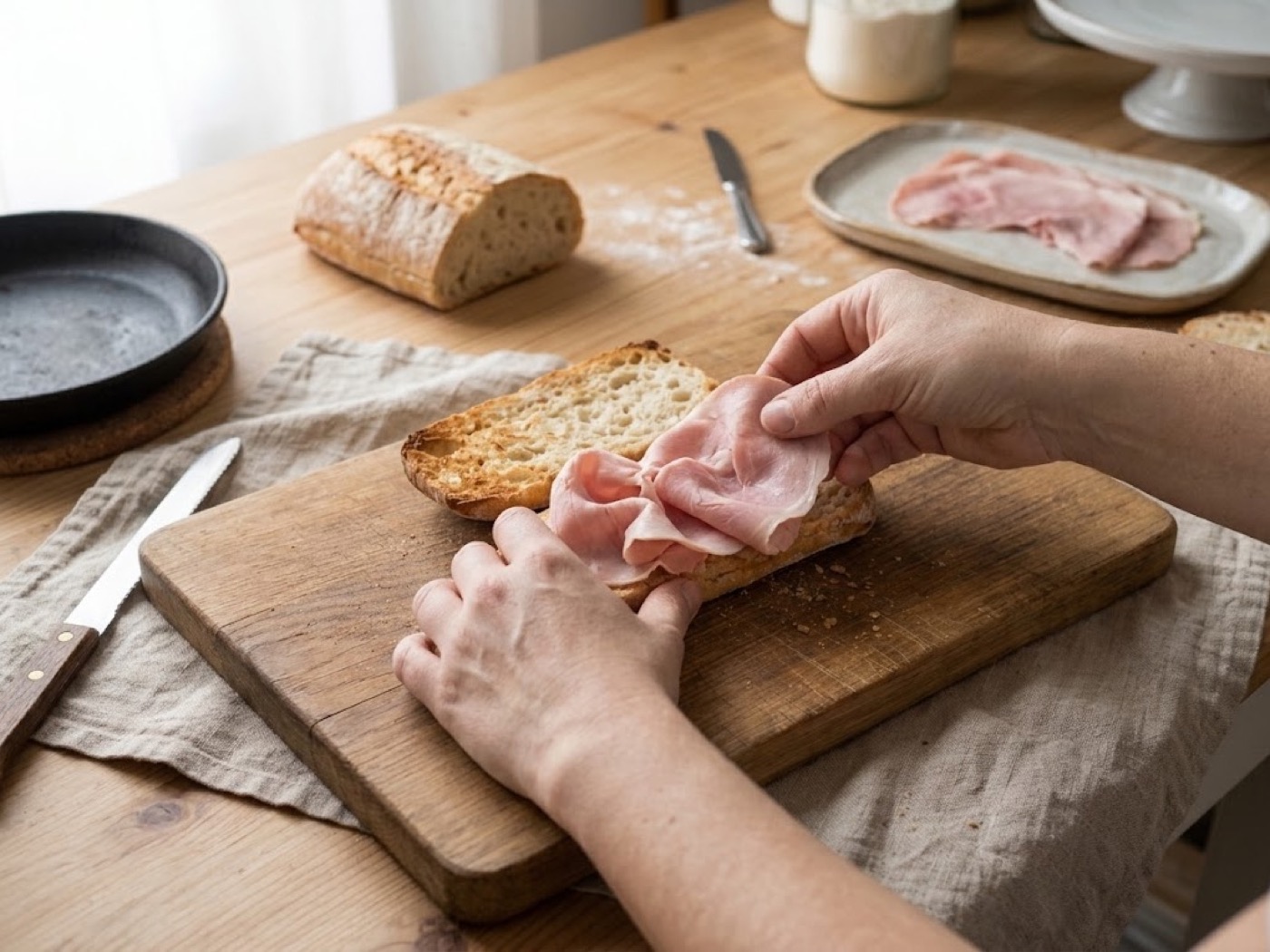 Pane e prosciutto cotto, passaggio 3