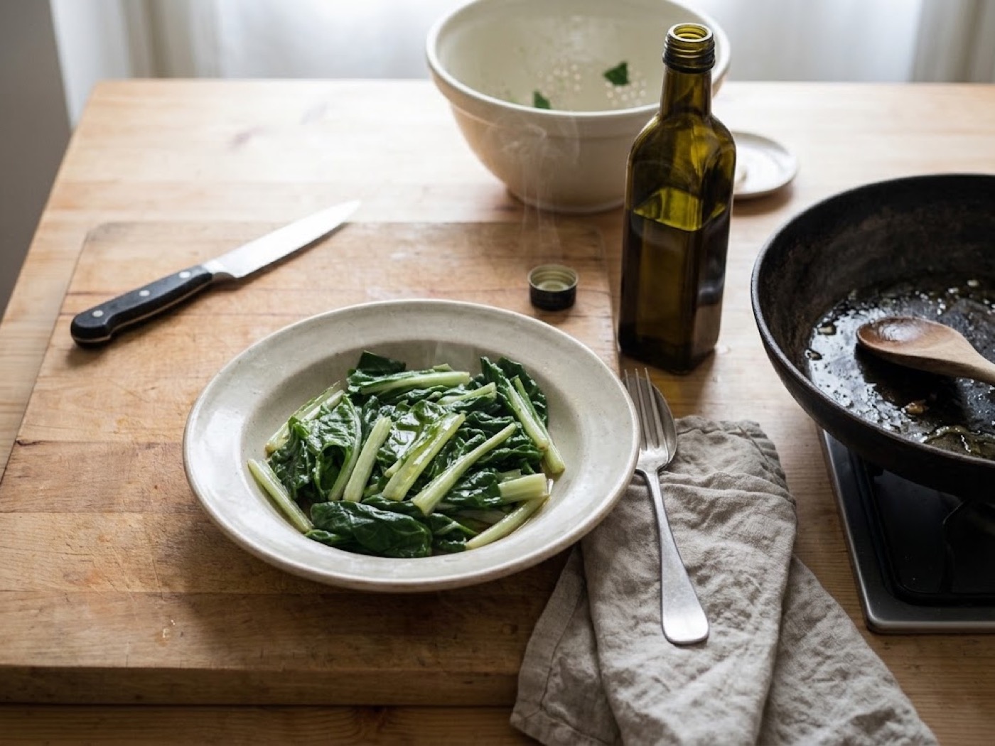 Bietole aglio e olio, passaggio 5