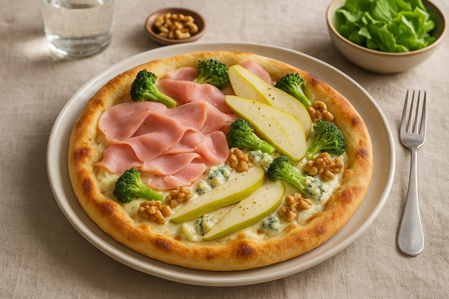 Pizza prosciutto e gorgonzola