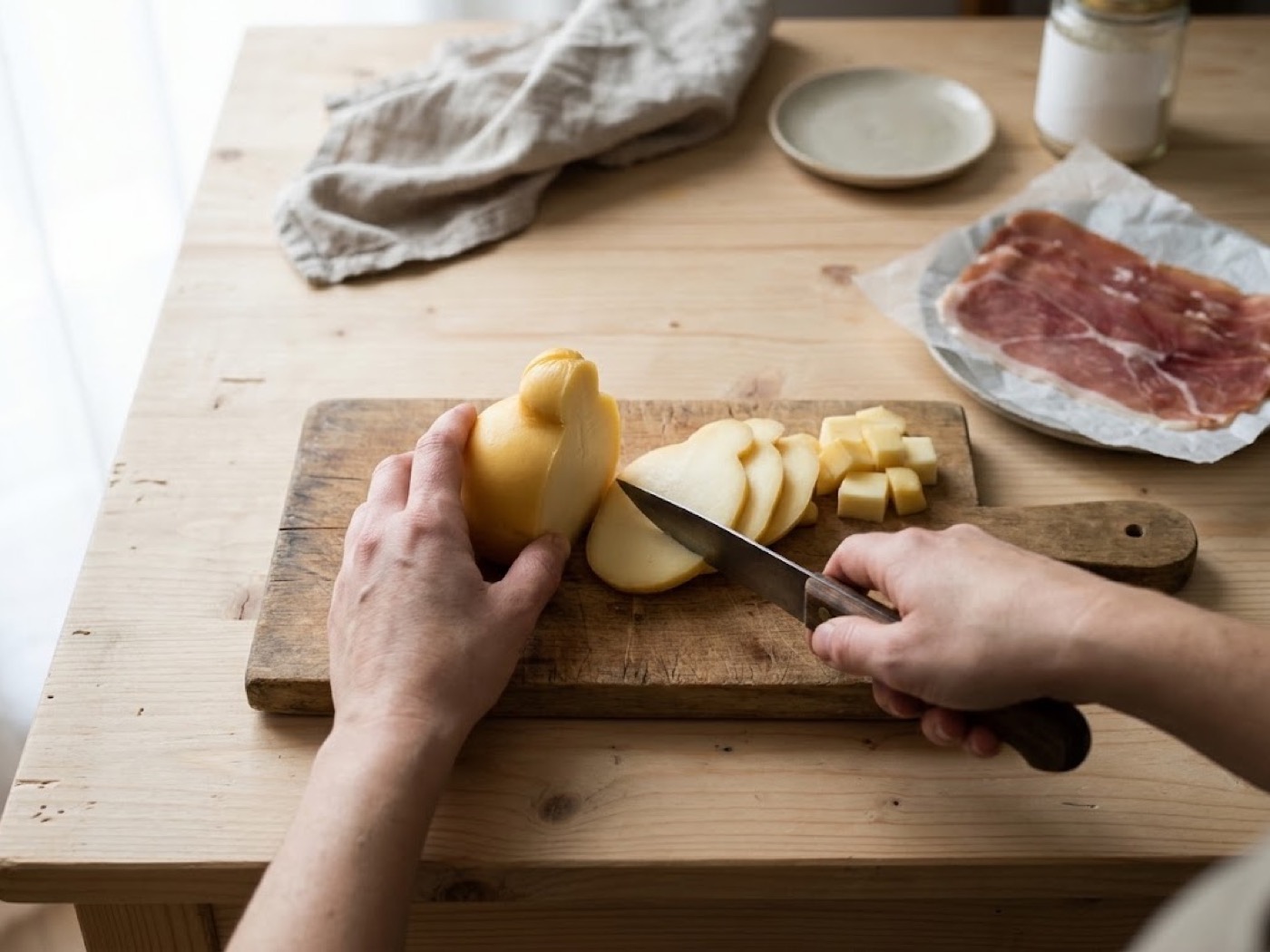 Scamorza e prosciutto, passaggio 1