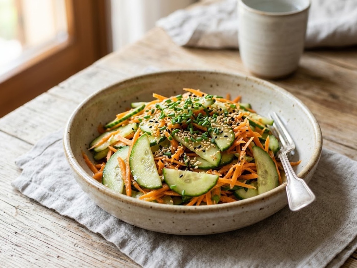 Insalata di cetrioli e carote