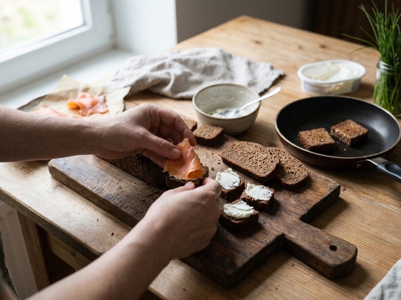 Canapè di formaggio e salmone, passaggio 4
