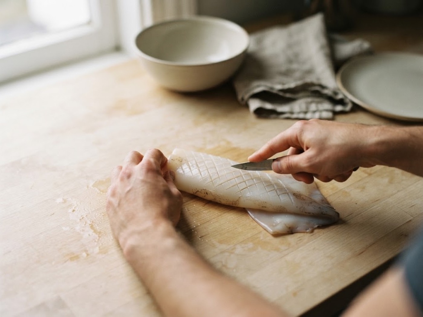 Calamari alla griglia, passaggio 2