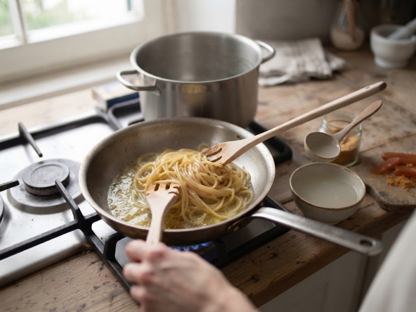 Pasta con la Bottarga, passaggio 4