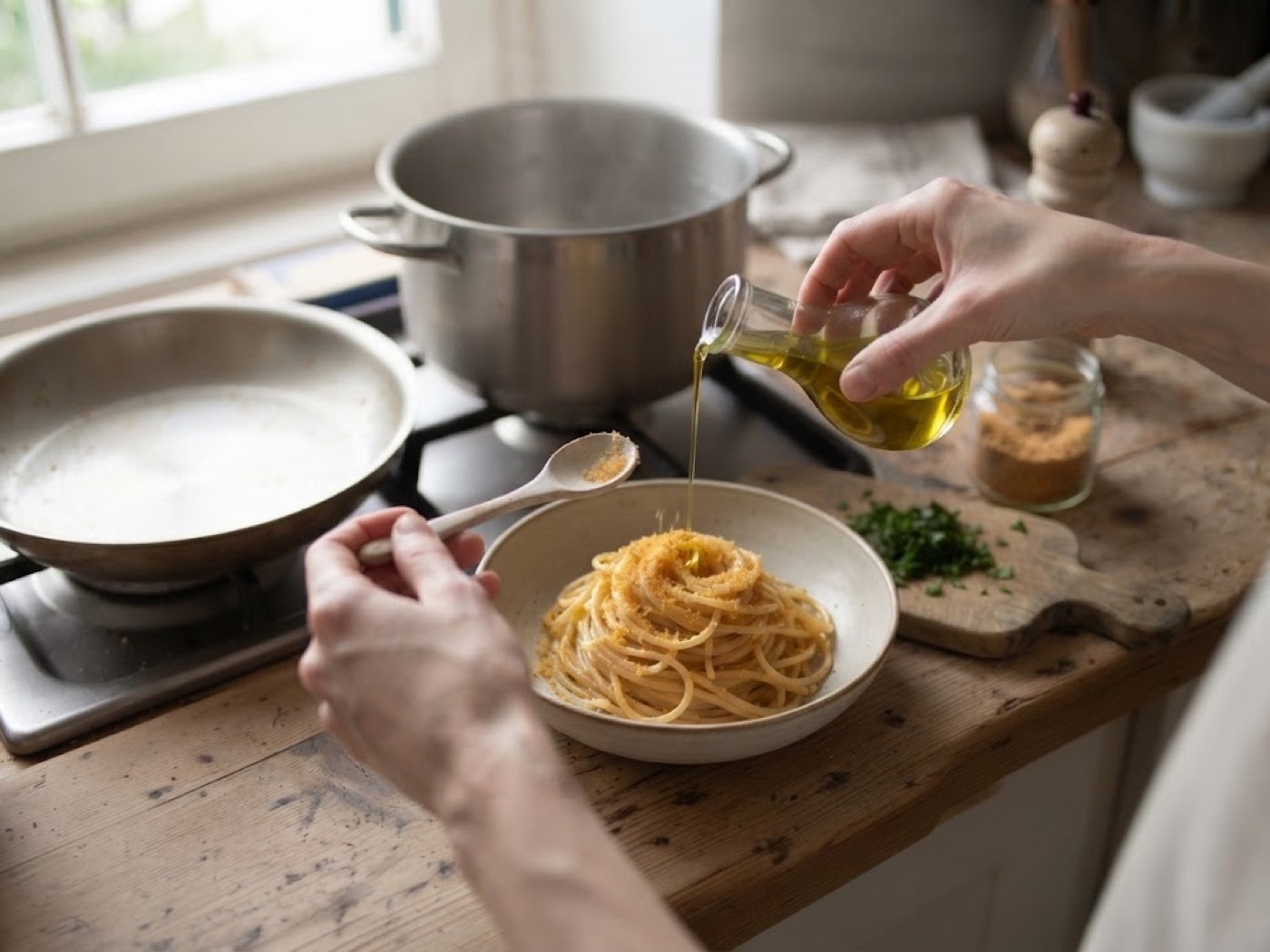 Pasta con la Bottarga, passaggio 7