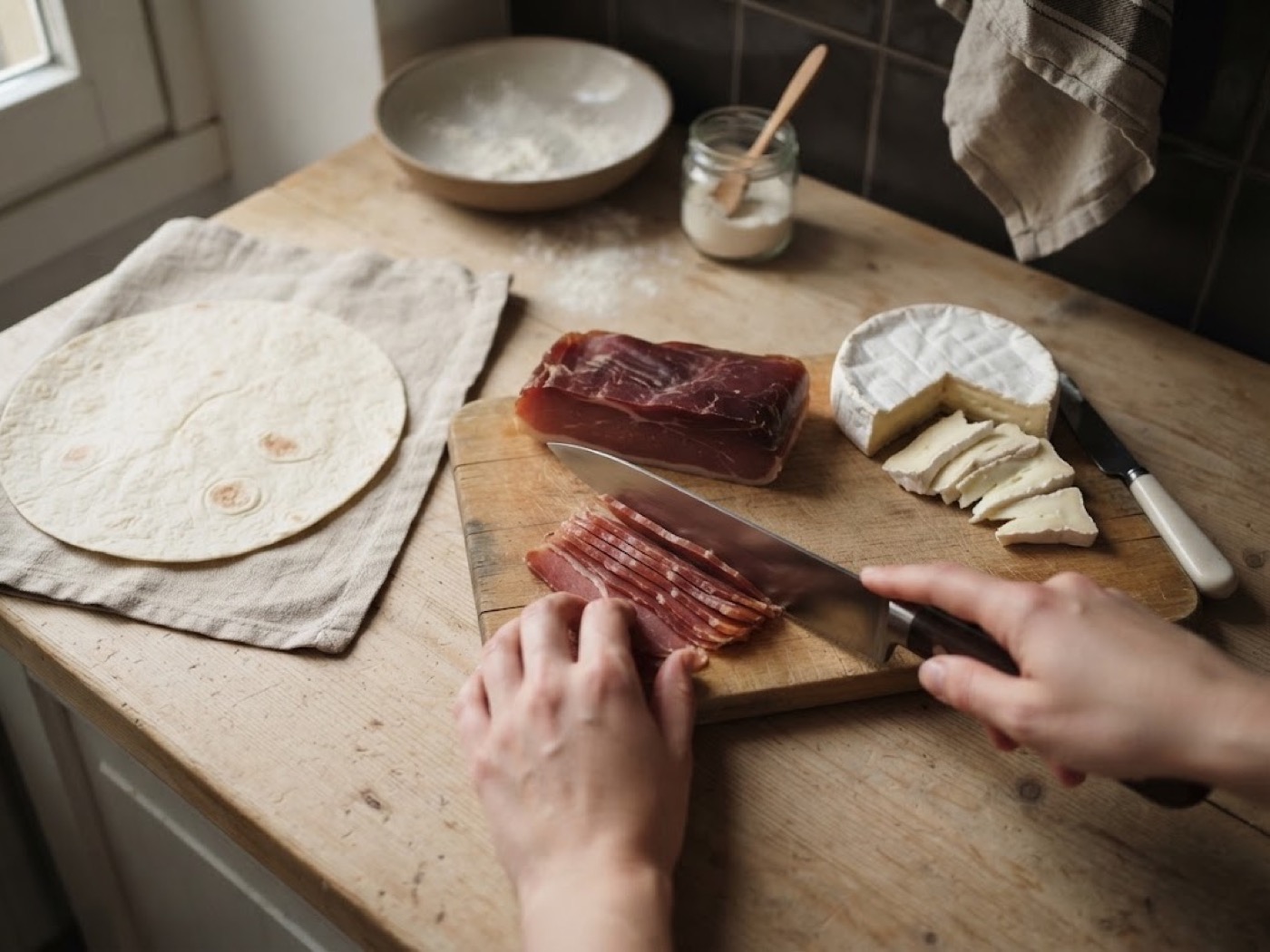 Piadina Speck e Brie, passaggio 1