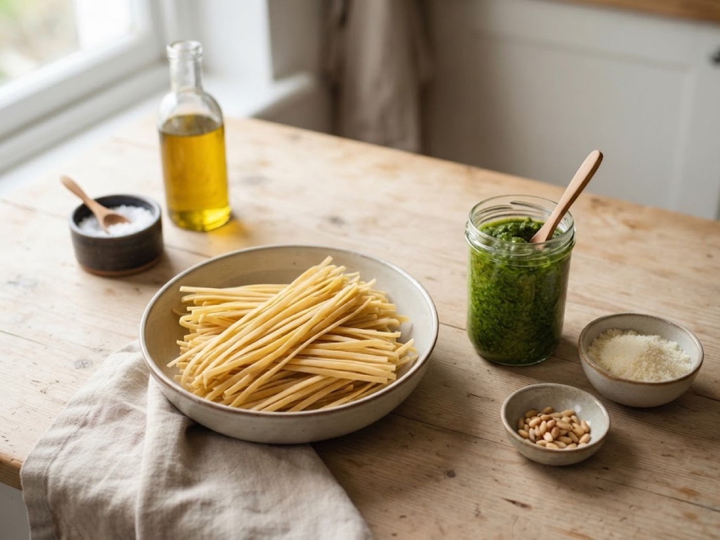 Pasta al pesto, passaggio 1