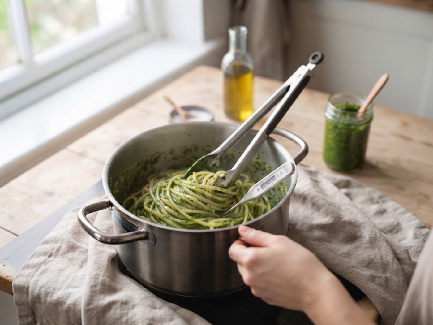 Pasta al pesto, passaggio 8