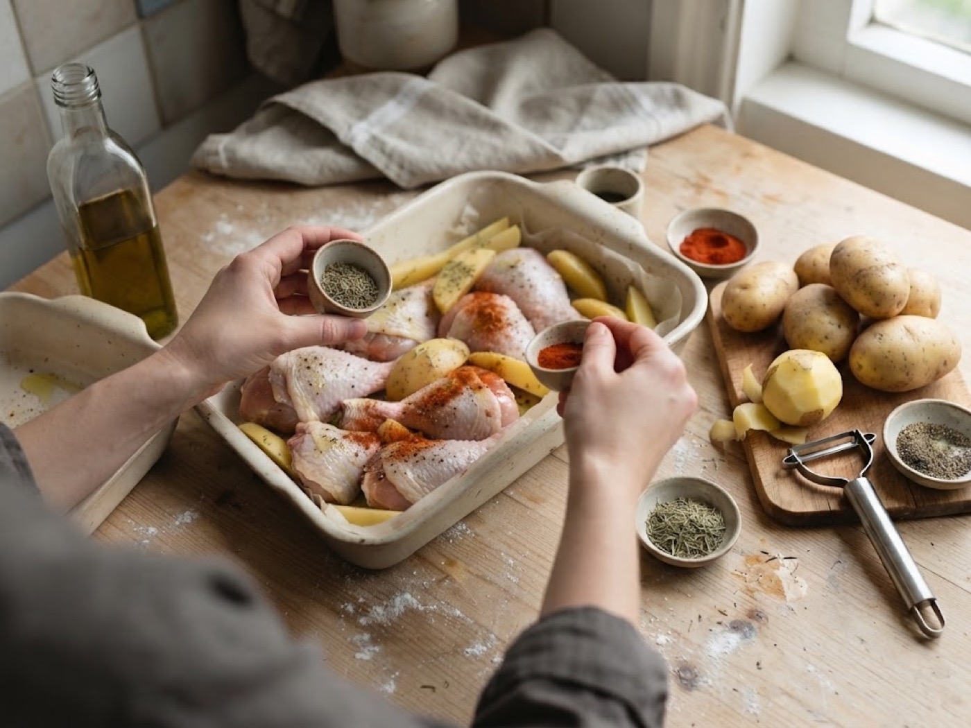 Cosce di pollo al forno, passaggio 3