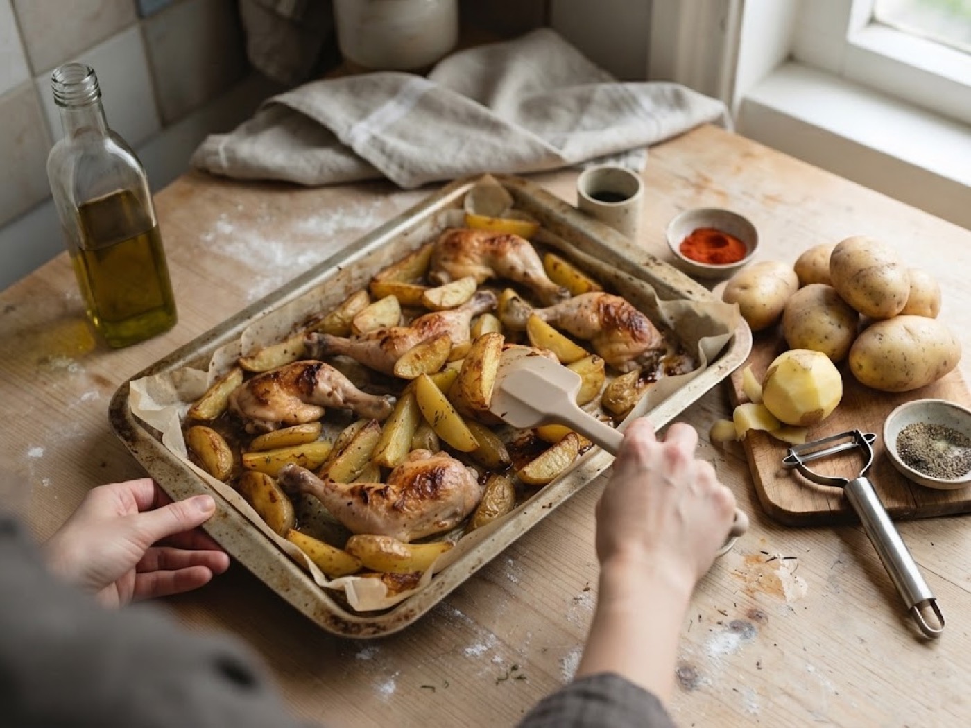 Cosce di pollo al forno, passaggio 4