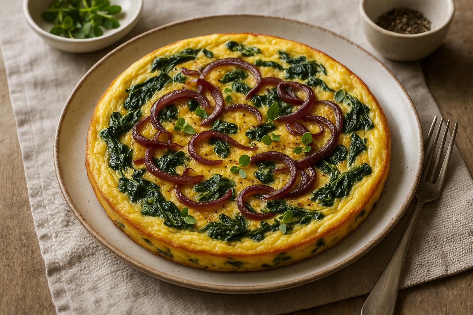 Frittata al forno con spinaci e cipolle