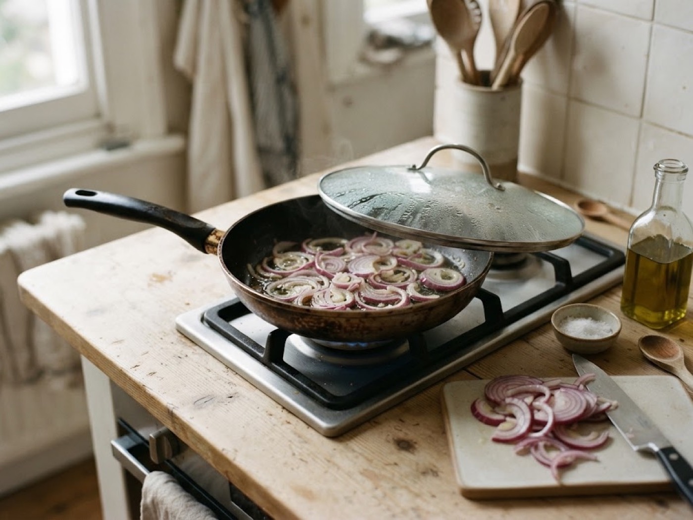 Frittata al forno con spinaci e cipolle, passaggio 1