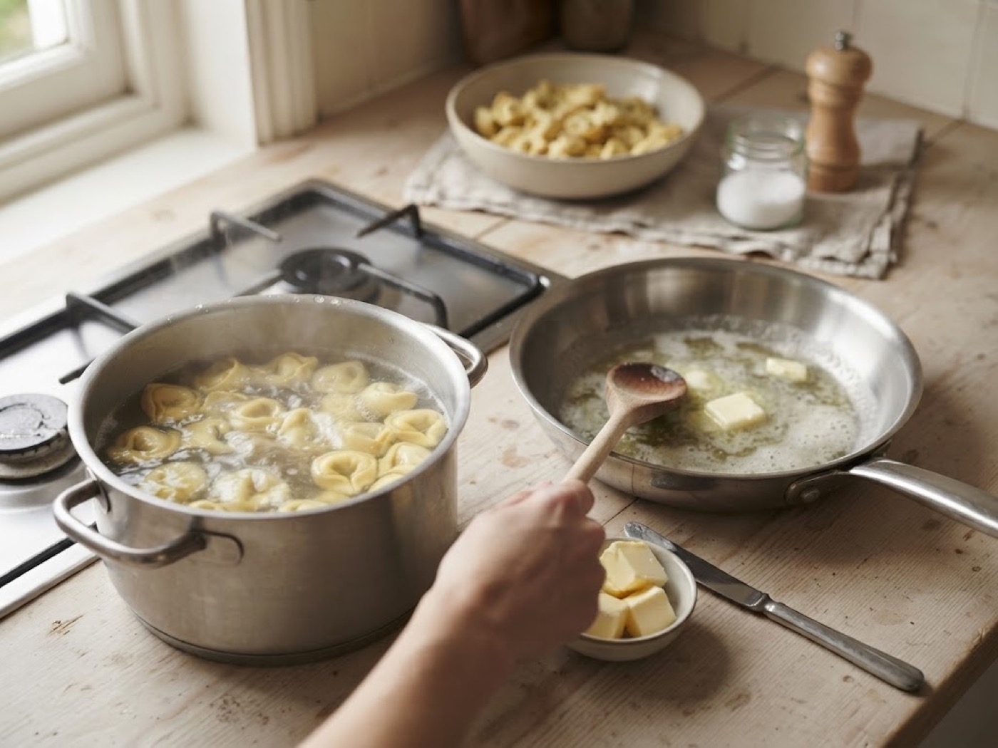 Tortellini burro, passaggio 2