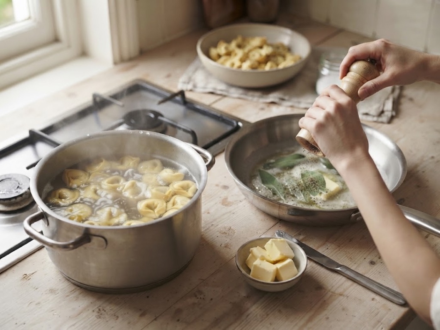 Tortellini burro, passaggio 4