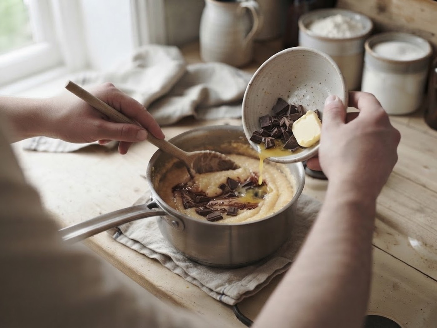 Polenta dolce al cioccolato, passaggio 6