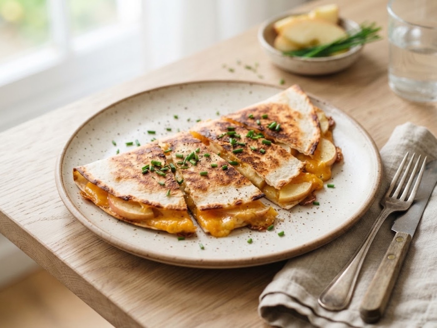 Questa dilla mela e cheddar