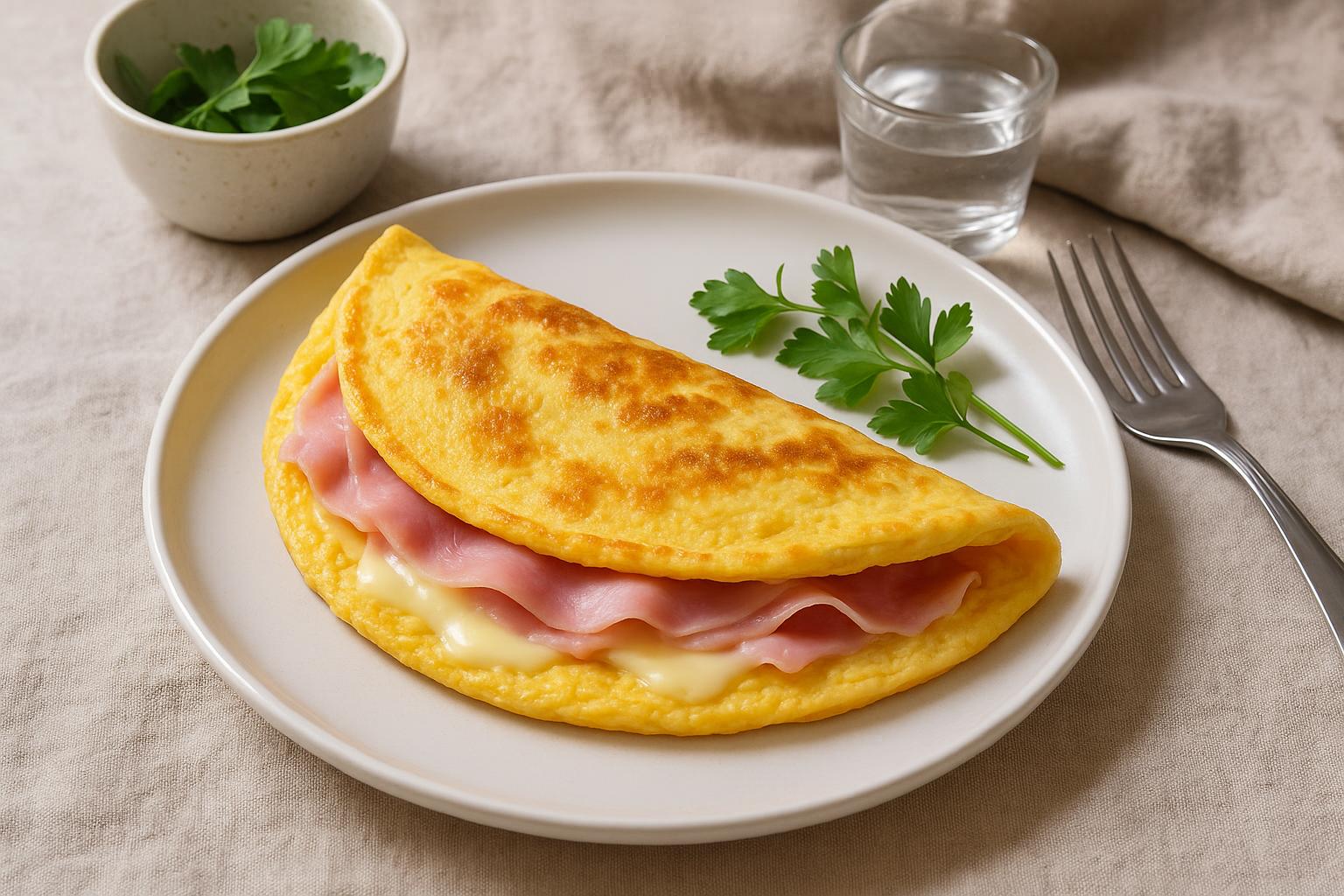 Omelette con prosciutto e sottilette