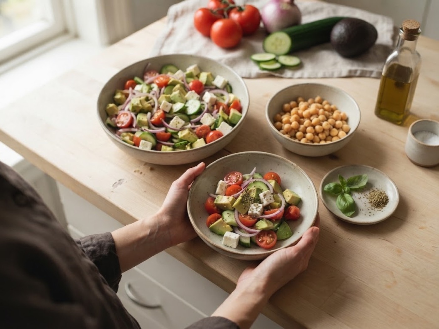 Insalata con feta e avocado, passaggio 3