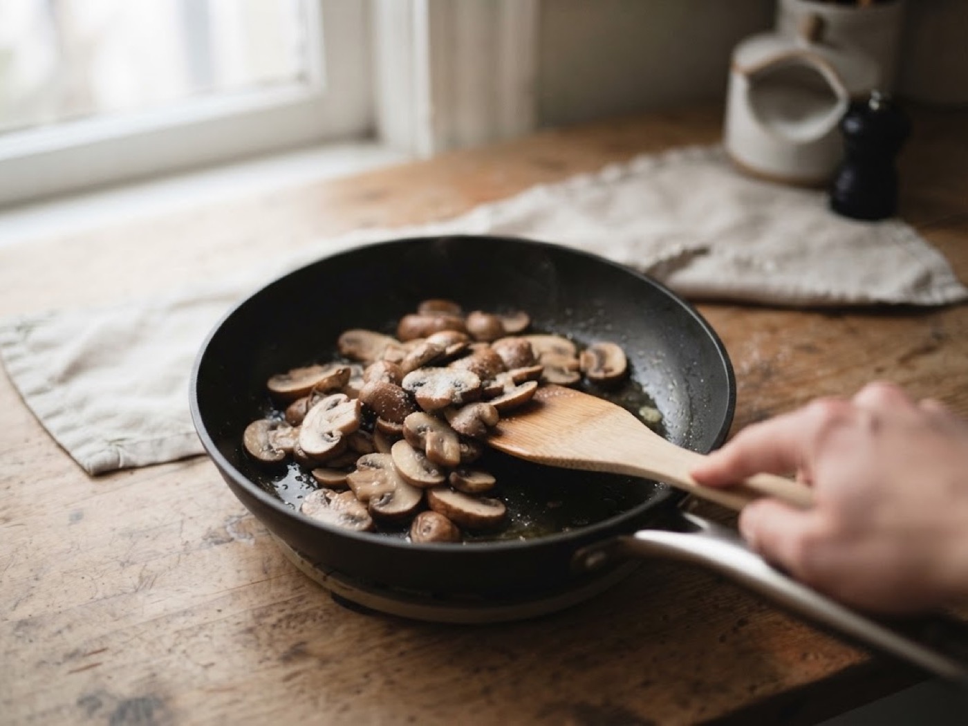 Omelette con parmigiano e funghi, passaggio 3