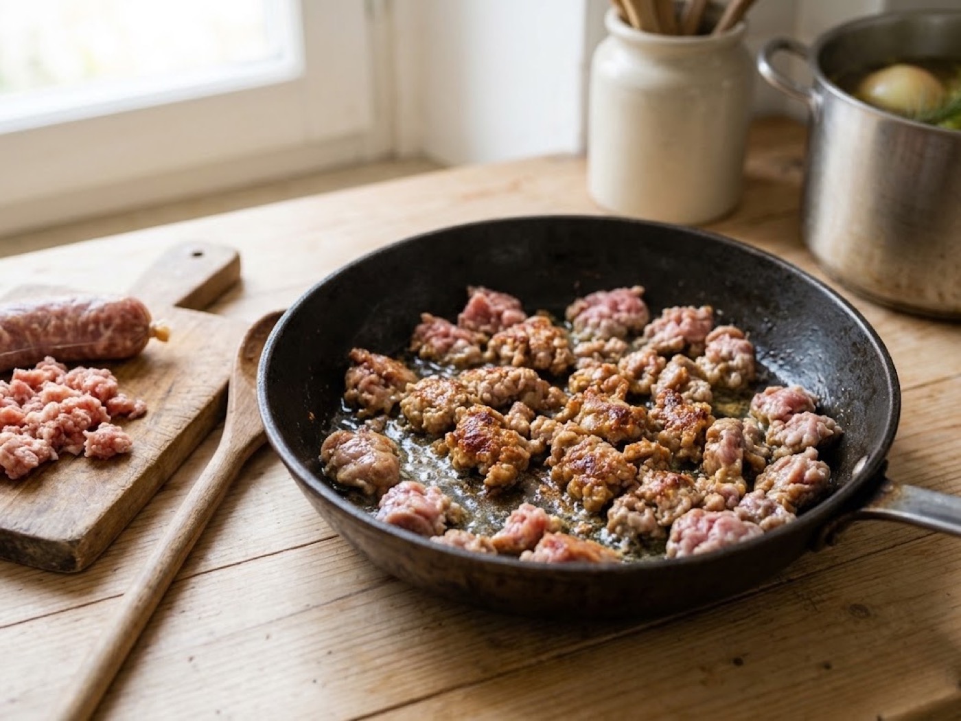 Sformato di riso, salsiccia e scamorza, passaggio 4