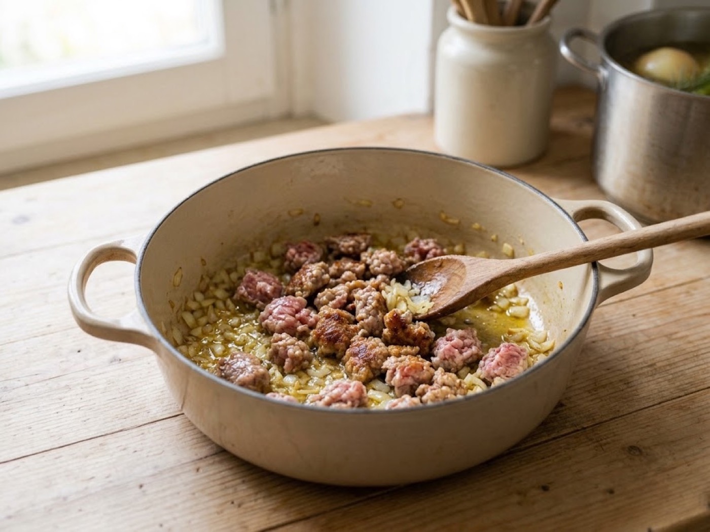 Sformato di riso, salsiccia e scamorza, passaggio 5