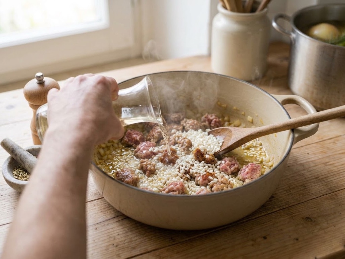 Sformato di riso, salsiccia e scamorza, passaggio 7